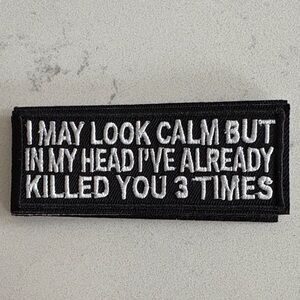 Black and White Embroidered Patch